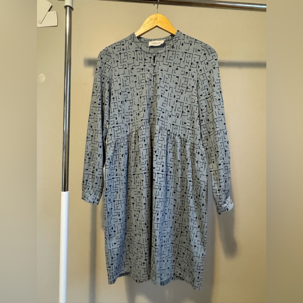 Indi & Cold Sleeved Midi Dress with Button Detail